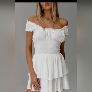 Princess Polly LOVE GALORE WHIITE ROMPER